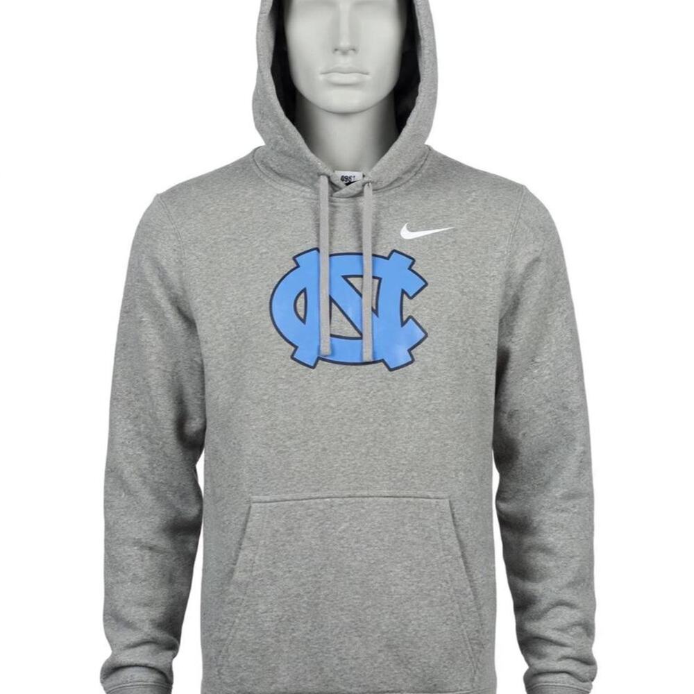 Nike UNC Hoodie Mens Small Gray North Carolina Tar Heels Interlocking NC
